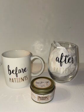 Mug-Glass-Candle gift set. NEW